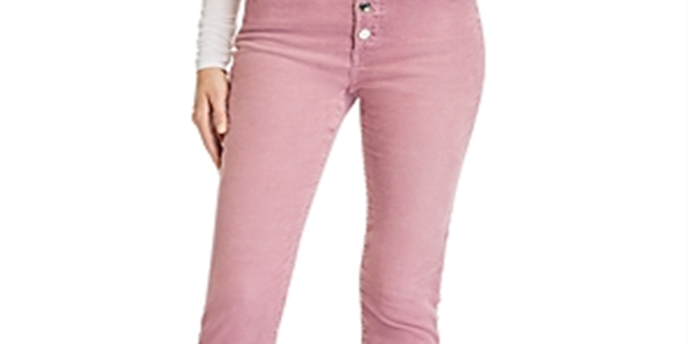 Calça jeans skinny de cintura alta Rag &amp; Bone Nina Corduroy feminina, rosa, tamanho 24