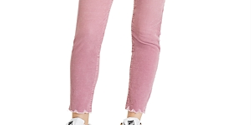 Calça jeans skinny de cintura alta Rag &amp; Bone Nina Corduroy feminina, rosa, tamanho 24