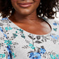 Karen Scott Blusa Feminina Estampa Floral Manga 3/4 Cinza Tamanho XS
