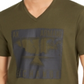 Camiseta masculina com estampa fotográfica AX Armani Exchange, verde, tamanho grande