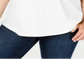 Camiseta feminina de algodão com acabamento em crochê Charter Club, branca, tamanho 1X