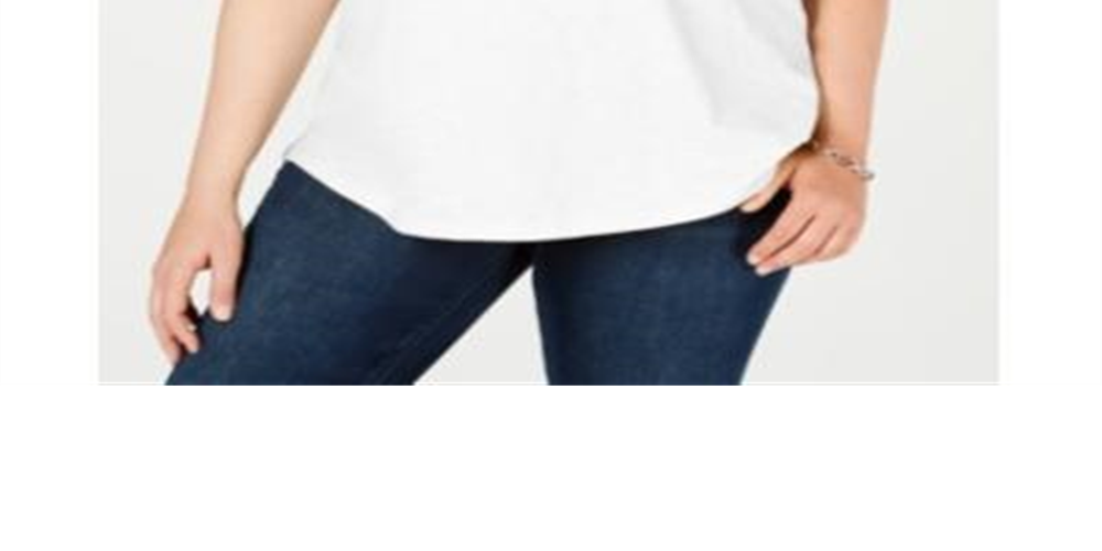 Camiseta feminina de algodão com acabamento em crochê Charter Club, branca, tamanho 1X
