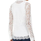 Camisa feminina de renda com botões Charter Club, branca, tamanho pequeno GG