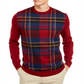 Suéter masculino Club Room com painel xadrez e mistura de lã merino, vermelho, tamanho grande