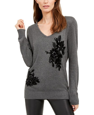 Suéter de veludo feminino INC International Concepts, preto, tamanho X-S