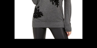 Suéter de veludo feminino INC International Concepts, preto, tamanho X-S