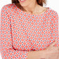 Camiseta feminina estampada de algodão Charter Club, laranja, tamanho XS