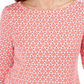 Camiseta feminina estampada de algodão Charter Club, laranja, tamanho XS