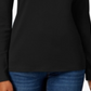 Camiseta feminina de manga comprida em algodão Pima Charter Club, preta, tamanho XX-G