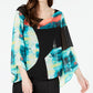 Alfani Petite Abstract-Print Top Branco Tamanho Pequeno Pequeno