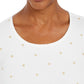 Blusa Karen Scott com estampa de alumínio e manga 3/4 - Branco inverno, tamanho XS