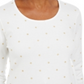 Blusa Karen Scott com estampa de alumínio e manga 3/4 - Branco inverno, tamanho XS