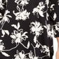Jm Collection Blusa estampada com decote redondo Blossom Black Tamanho XS