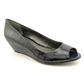 Alfani Cammi Peep Toe Wedges Heels Shoes Feminino Azul Tamanho 6.5