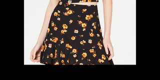 Top estampado com amarração frontal Gypsies &amp; Moondust Juniors, preto, tamanho P