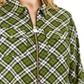 Blusa feminina Michael Kors Plus Size xadrez com gola, verde, tamanho 0X
