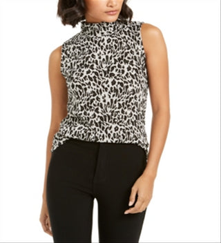 Blusa de gola alta texturizada com estampa animal Bar III cinza tamanho XXS