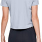 Camiseta cropped feminina Under Armour com logo estampado, cinza, tamanho GG