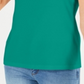 Karen Scott Regata Feminina Petite com Decote Enfeitado, Clássica, Azul-petróleo, Verde, Tamanho Petite XL
