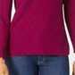Karen Scott Suéter Feminino de Tricô com Cabo Diamante Vermelho Tamanho XX-G