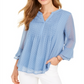 Camiseta estampada Charter Club Pintuck azul tamanho G