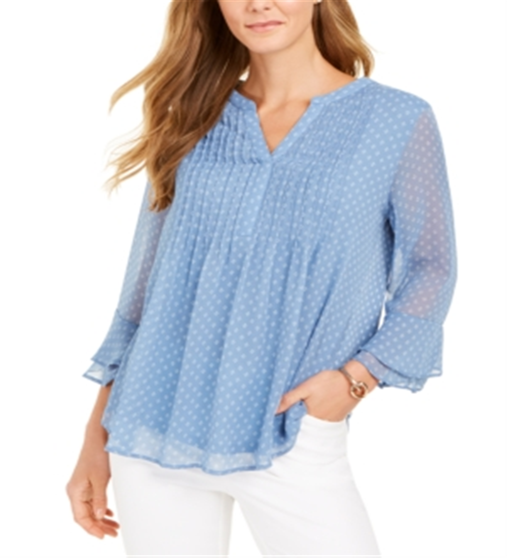 Camiseta estampada Charter Club Pintuck azul tamanho G