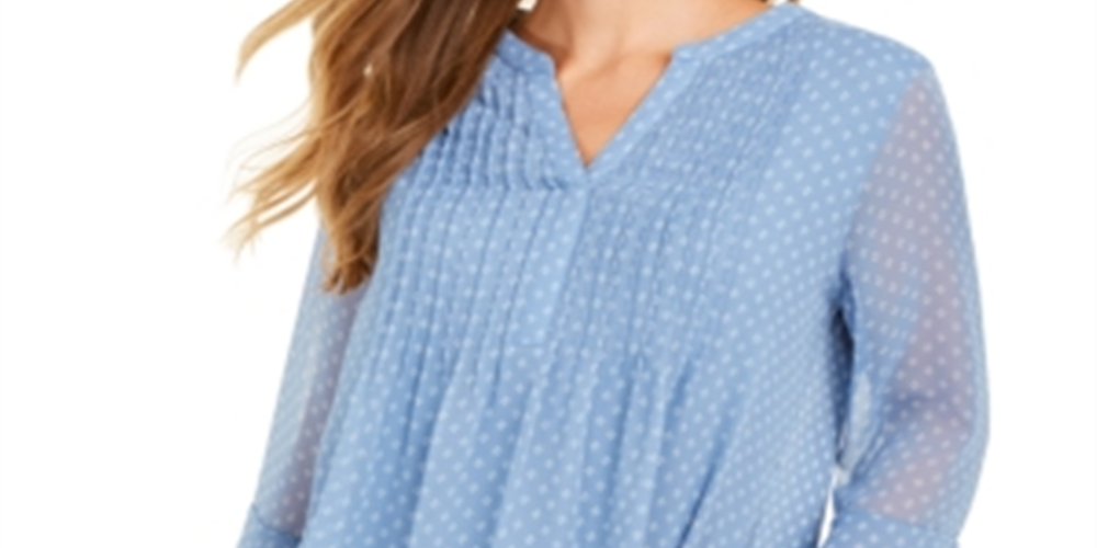 Camiseta estampada Charter Club Pintuck azul tamanho G