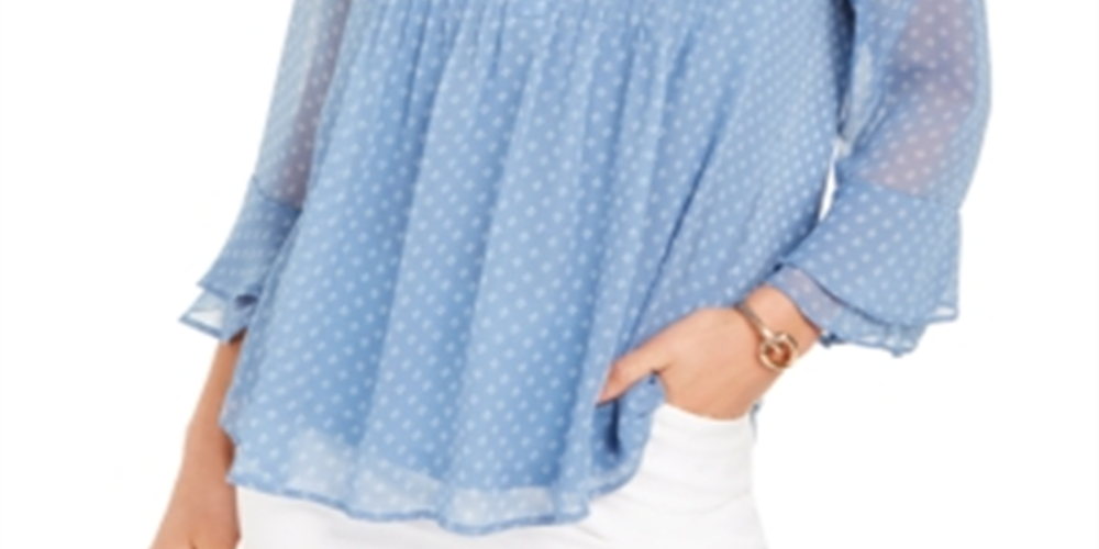 Camiseta estampada Charter Club Pintuck azul tamanho G