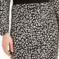 Saia lápis feminina Michael Kors com textura de chita e jacquard, preta, tamanho P