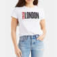 Camiseta Levi's Feminina Batwing Logo Cotton Cities Branca Tamanho XL