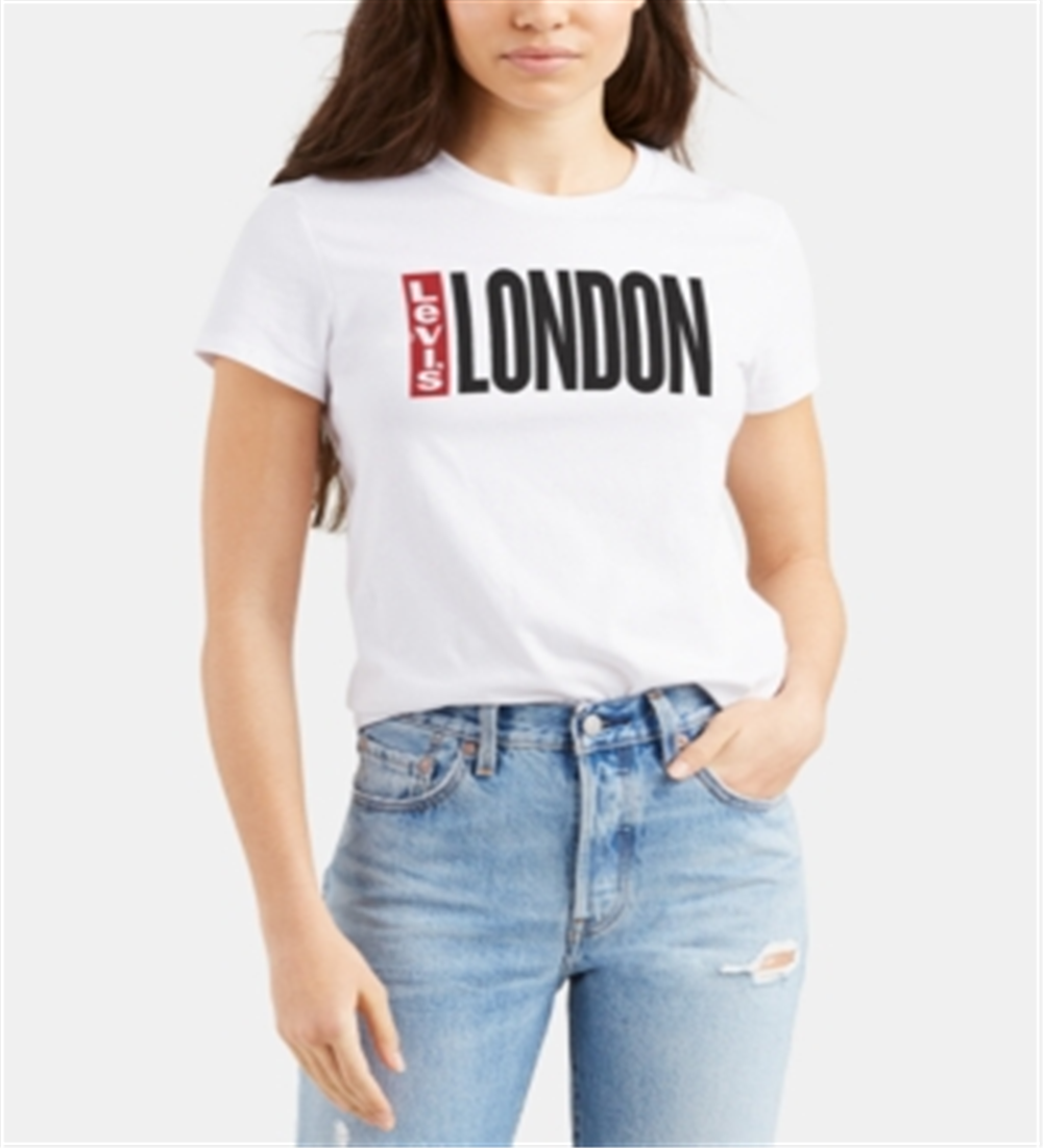 Camiseta Levi's Feminina Batwing Logo Cotton Cities Branca Tamanho XL