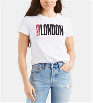 Levi's Women's Batwing Logo Cotton Cities T-Shirt White Size XL