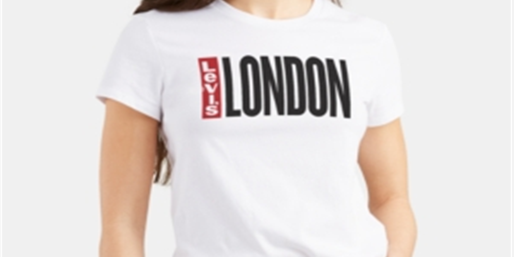Camiseta Levi's Feminina Batwing Logo Cotton Cities Branca Tamanho XL