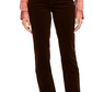 Calça de veludo cotelê feminina Lexington com perna reta, marrom, tamanho 4P