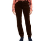 Calça de veludo cotelê feminina Lexington com perna reta, marrom, tamanho 4P