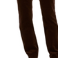 Calça de veludo cotelê feminina Lexington com perna reta, marrom, tamanho 4P