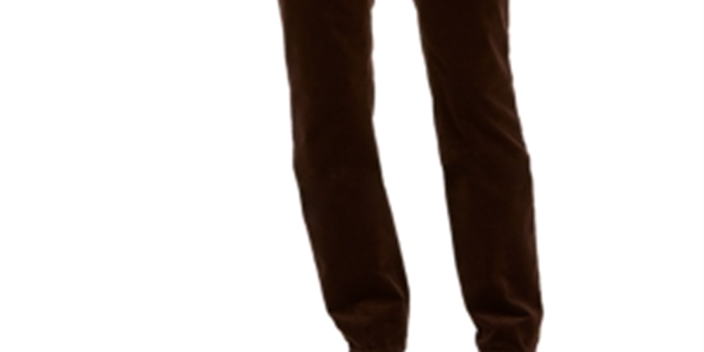 Calça de veludo cotelê feminina Lexington com perna reta, marrom, tamanho 4P