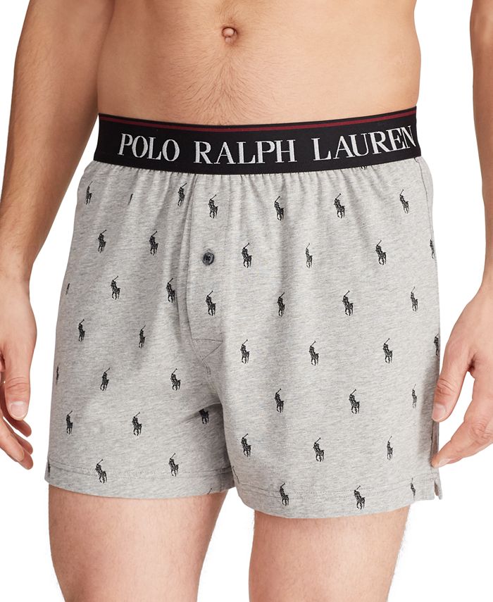 Polo Ralph Lauren Boxer Masculino de Malha Cinza Tamanho G