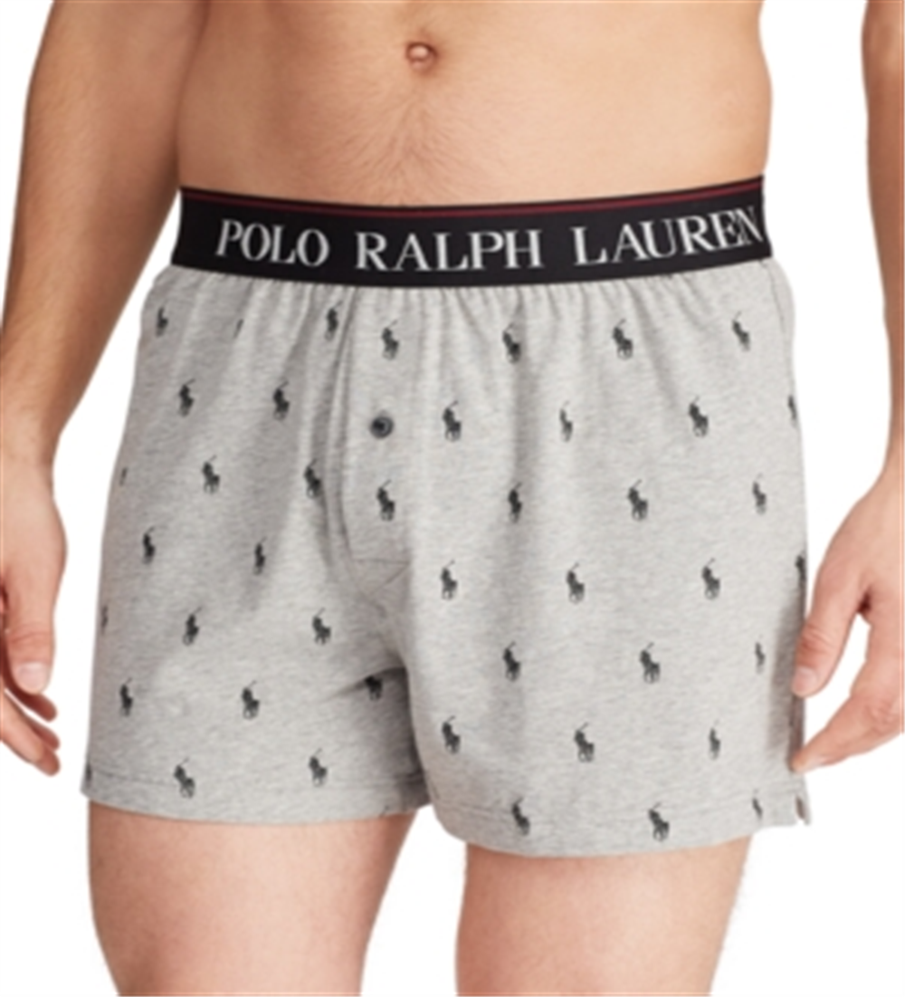 Polo Ralph Lauren Boxer Masculino de Malha Cinza Tamanho G
