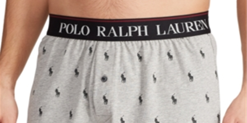 Polo Ralph Lauren Boxer Masculino de Malha Cinza Tamanho G