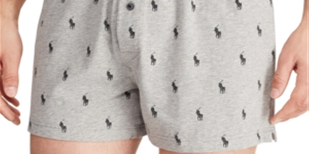 Polo Ralph Lauren Boxer Masculino de Malha Cinza Tamanho G
