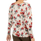 Suéter feminino estampado com amarração na bainha, bege, tamanho pequeno G, da Style &amp; Co