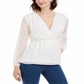 Camiseta Charter Club Clip-Dot Wrap Branca Tamanho XS