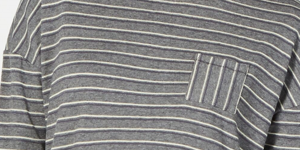 Camisa de dormir listrada de algodão misto cinza Alfani Intimates tamanho XXL