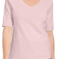 Blusa feminina Karen Scott com decote em V e detalhes em botões, rosa, tamanho pequeno GG