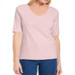 Blusa feminina Karen Scott com decote em V e detalhes em botões, rosa, tamanho pequeno GG