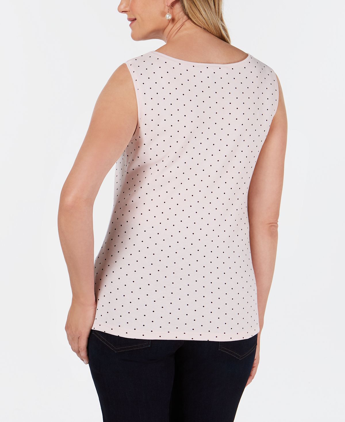 Karen Scott Blusa Feminina Gola Canoa com Bolinhas Rosa Tamanho P