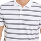 Camisa polo Calvin Klein masculina listrada de algodão líquido slim fit - branca, tamanho XS
