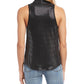 Karen Kane Blusa Feminina com Decote Drapeado e Lantejoulas, Preta, Tamanho Médio