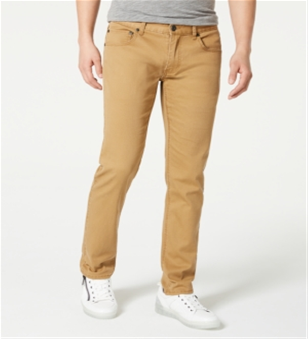 Calça jeans masculina justa e elástica Inc - Library Oak Brown, tamanho 34x34